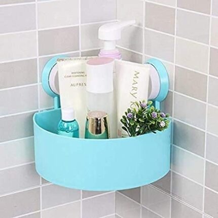 Triangle Suction Bathroom Kitchen Plastic Corner Shelf