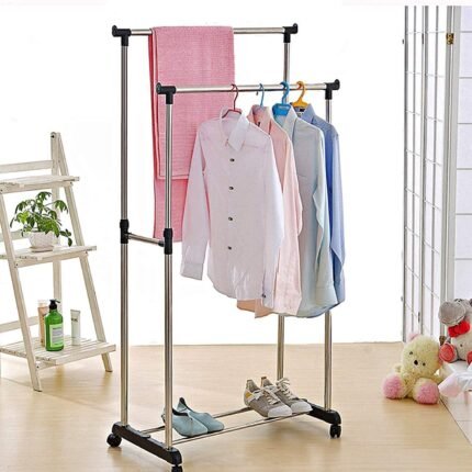 Portable double cloth rack with tyre Capacity 30kg