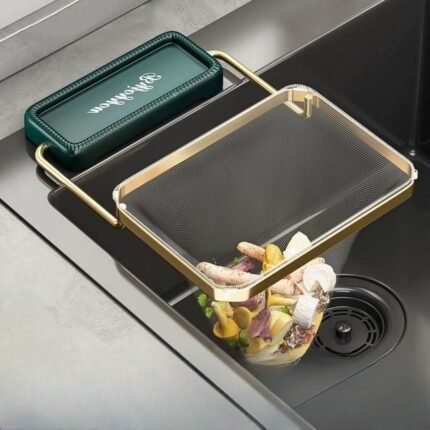 Kitchen sink filter rack with cover