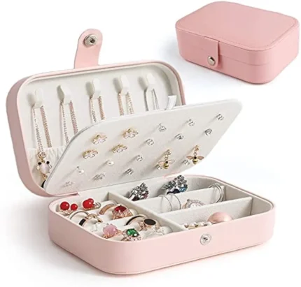 Portable Jewelry  Box For Rings Earrings Necklaces Gifts, Multicolor