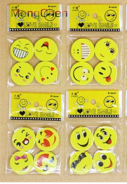 Emoji/Smiley Erasers 4 pcs