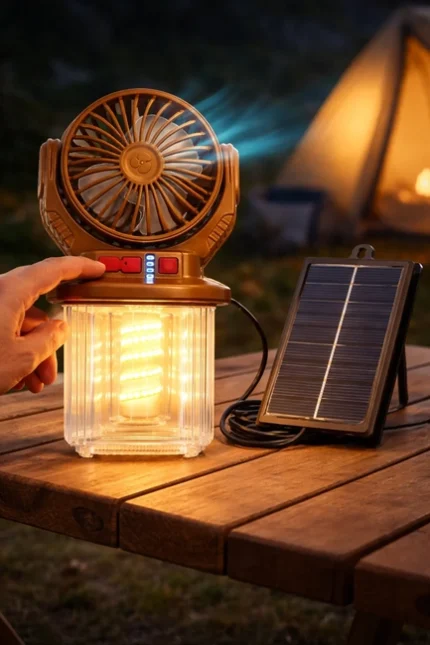 Solar Camping Fan Light