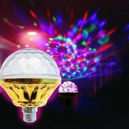 PARAX GOLDEN UFO 360 Degree Rotating Disco Bulb for Home