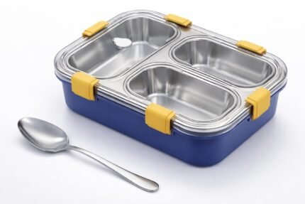 Premium 3 Compartment Stainless Steel Insulated Air Tight BPA Free Lunch Box