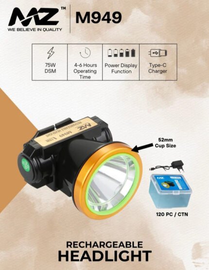 MZ M949 LED RECHARGEABLE HEADLIGHT