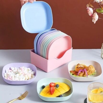 Square Plastic Dinner Plate (10 Pcs)