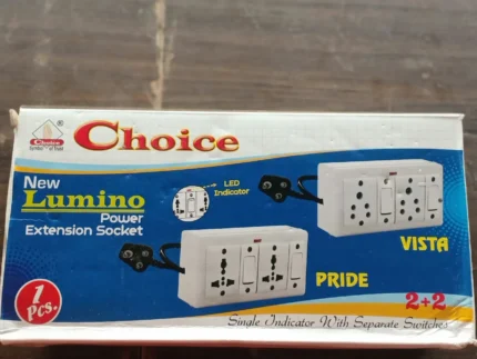 Choice 2 Socket 2 Switch Power Extension Board 5 Mtr Wire